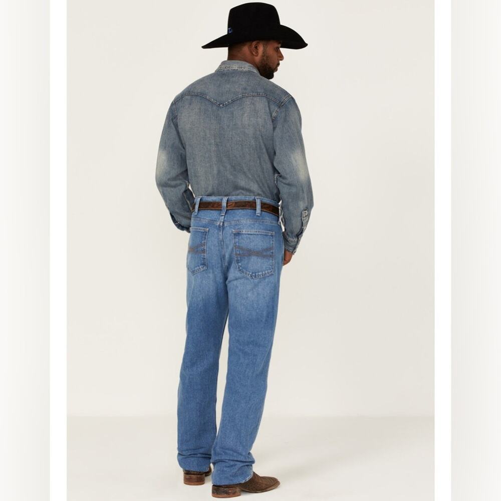 Blue Ranchwear Men's Bronc Rider Denim Regular Straight Jeans Size 36 X 30